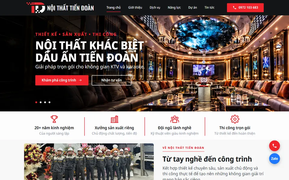 Giao diện website Tiến Đoàn Audio Pro