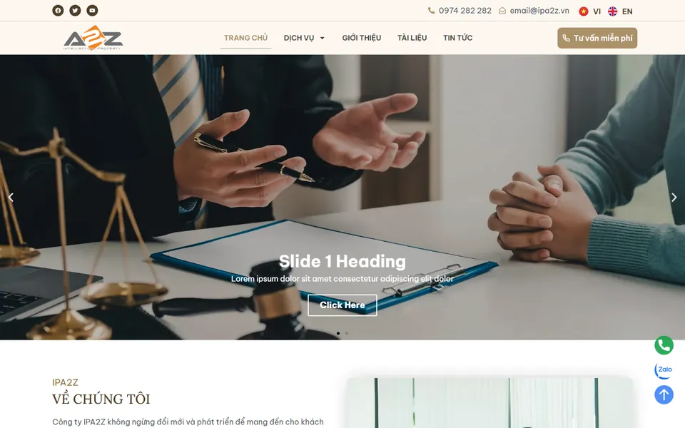 Giao diện website IPA2Z