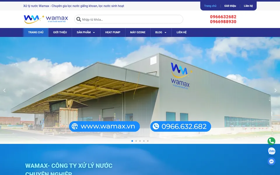 Giao diện website Wamax